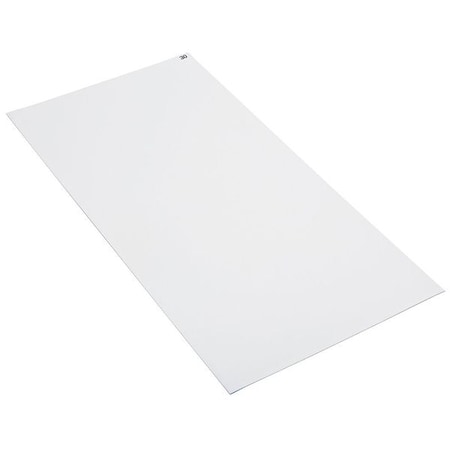 Tacky Floor Mat, 18 in Wide x 36 in Long, 2 mil Thickness, Polyethylene, White, PK4