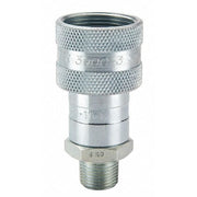 Hydraulic Quick Connect Hose Coupling, Steel Body, Sleeve Lock, 3/8"-18 Thread Size, 3000 Series
