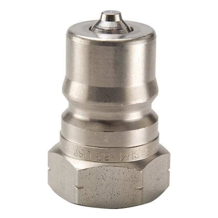 Hydraulic Quick Connect Hose Coupling, 303 Stainless Steel Body, Ball Lock, 9/16"-18 Thread Size