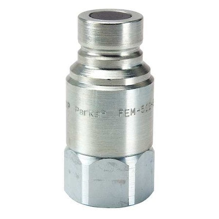 Hydraulic Quick Connect Hose Coupling, Steel Body, Push-to-Connect Lock, 1/4"-18 Thread Size