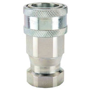 Hydraulic Quick Connect Hose Coupling, Steel Body, Sleeve Lock, 9/16"-18 Thread Size, 6600 Series