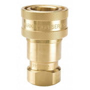 Hydraulic Quick Connect Hose Coupling, Brass Body, Sleeve Lock, 3/4"-14 Thread Size, 60 Series