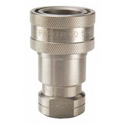 Hydraulic Quick Connect Hose Coupling, 316 Stainless Steel Body, Sleeve Lock, 1"-11-1/2 Thread Size