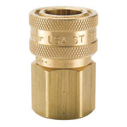 Hydraulic Quick Connect Hose Coupling, Brass Body, Sleeve Lock, 3/8"-18 Thread Size, ST Series