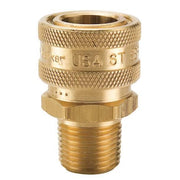 Hydraulic Quick Connect Hose Coupling, Brass Body, Sleeve Lock, 1/8"-27 Thread Size, ST Series