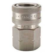 Hydraulic Quick Connect Hose Coupling, 303 Stainless Steel Body, Ball Lock, 1/2"-14 Thread Size