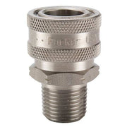 Hydraulic Quick Connect Hose Coupling, 303 Stainless Steel Body, Ball Lock, 1/2"-14 Thread Size
