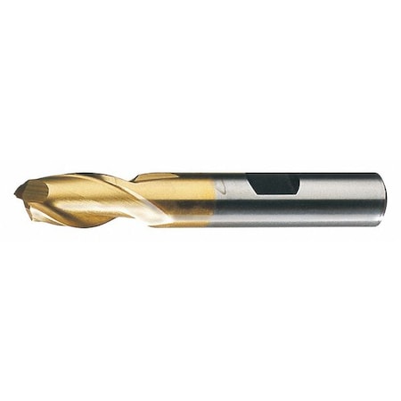 2-Flute HSS Square Single End Mill Cleveland HG-2-TN TiN 11/64"x3/8"x7/16"x2-3/8