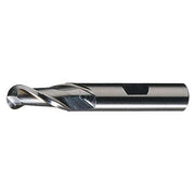 2-Flute HSS Ball Nose Single End Mill Cleveland HG-2B Bright 3/16x3/8x1/2x2-3/8