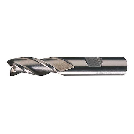 3-Flute HSS Center Cutting Square Single End Mill Cleveland HG-3 Bright 3/4x3/4x1-5/8x3-7/8
