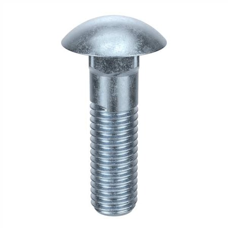 Carriage Bolt, Square Neck, 3/8"-16, 6 in L, Steel, Grade 2, Hot Dipped Galvanized, 10 PK