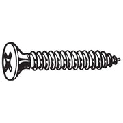 Sheet Metal Screw, #10 x 7/8 in, Zinc Plated Steel Flat Head Phillips Drive, 100 PK