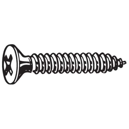 Sheet Metal Screw, #12 x 2-1/2 in, Plain 18-8 Stainless Steel Flat Head Phillips Drive, 100 PK