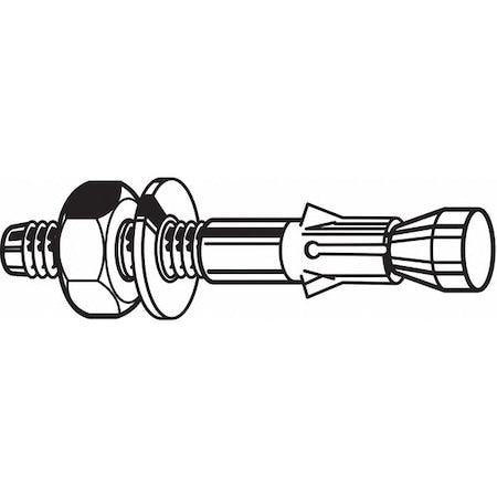 Wedge Anchor, 3/8" Dia., 3" L, Steel Zinc Plated, 230 PK