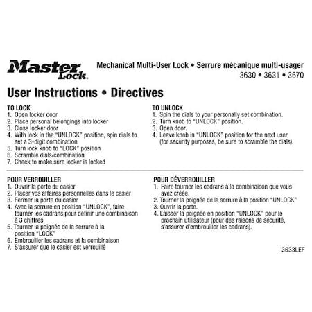 Instruction Magnet, English/French, PK10