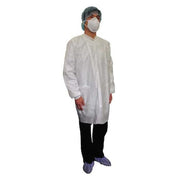 Condor Disposable Lab Coat, SMS, Snaps Closure, White, XL