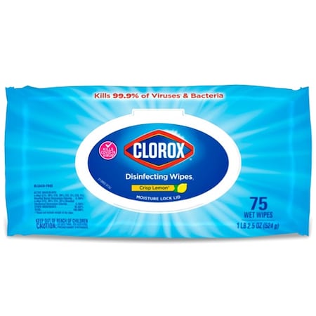 Disinfecting Wipes,Crisp Lemon,75 ct,PK6