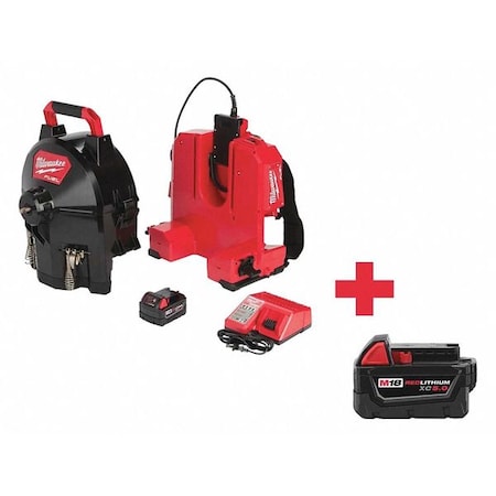 100 ft Cordless Drain Cleaning Machine, 18V