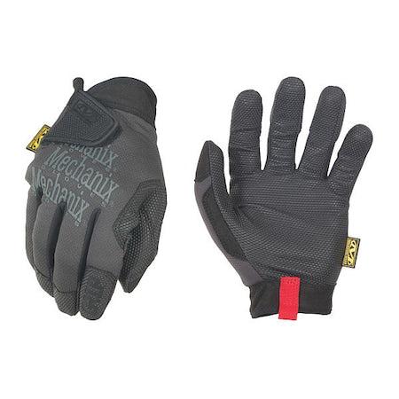Mechanics Gloves, Polyester, Spandex Back, Not Tested Abrasion Level, Black/Gray, 8