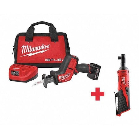 M12 3/8" Ratchet Cordless + M12 FUEL HACKZALL Recip Saw Kit