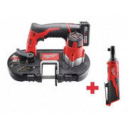 Cordless Band Saw & Ratchet, 12 V, Includes Battery (3 Ah) & Charger