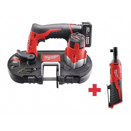 Cordless Band Saw & Ratchet, 12 V, Includes Battery (3 Ah) & Charger