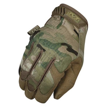 Tactical Glove, Synthetic Leather Palm, 10" Length, Slip-On Cuff, Full Finger, Tricot Lining
