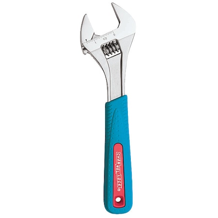 Adj. Wrench,12",1-1/2" Cap.,Chrome