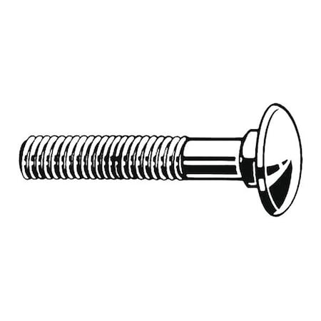 Carriage Bolt, Square Neck, 1/4"-20, 3/4 in L, 18-8 Stainless Steel, Not Graded, Plain, 100 PK