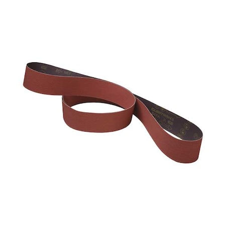Sanding Belt, 1/4 in W, 24 in L, Coated, Ceramic, 80 Grit, Medium, 947A, Maroon