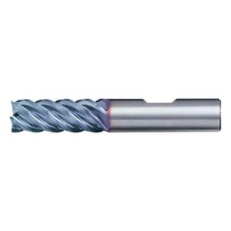 5-Flute Carbide HIgh-Perf Square Single End Mill for Steel CTD CEM-EMS-5 Bright 7/16x7/16x1x2-1/2