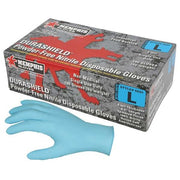 DuraShield 6001, Disposable Gloves, 4 mil Palm, Nitrile, Powder-Free, L, 100 PK, Blue