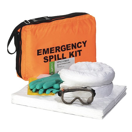 Spill Kit, 4 gal Volume Absorbed per Kit, Bag, Orange, 20