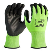 12PK High Visibility Cut Level 3 Polyurethane Dipped Gloves - XL