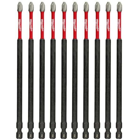 SHOCKWAVE 6 in Phillips No. 2 Impact Duty Power Bit, 10-Piece Pack