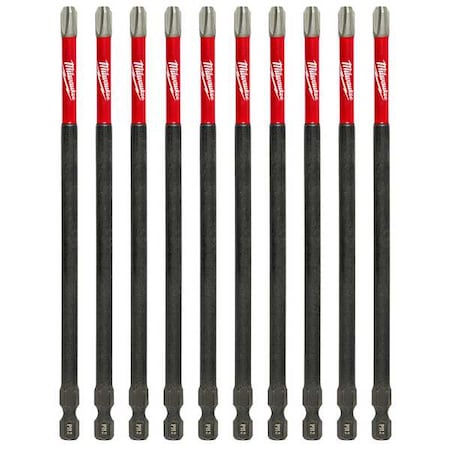 SHOCKWAVE 6 in Phillips No. 3 Impact Duty Power Bit, 10-Piece Pack