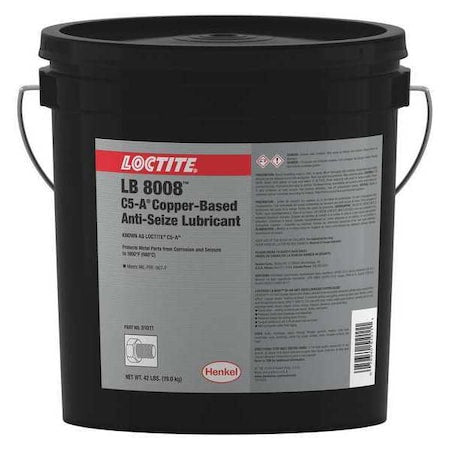 General Purpose Anti-Seize, Copper Base, 42 lb, Pail, LB 8008, C5-A