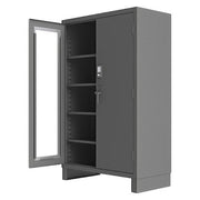 Shelving Storage Cabinet, 78 in H, 48 in W, 24 in D, Swing, Electronic Keypad, Gray, 4 Shelves