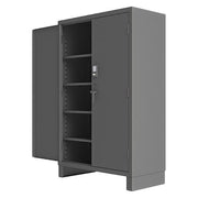 Shelving Storage Cabinet, 78 in H, 60 in W, 24 in D, Swing, Electronic Keypad, Gray, 4 Shelves