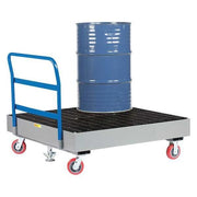 Four Drum Spill Platfrm Cart,15-1/2in H.
