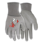 Coated Gloves, Polyurethane, Smooth, Palm, 4 Abrasion Level, Gray, XS (6) 1 PR