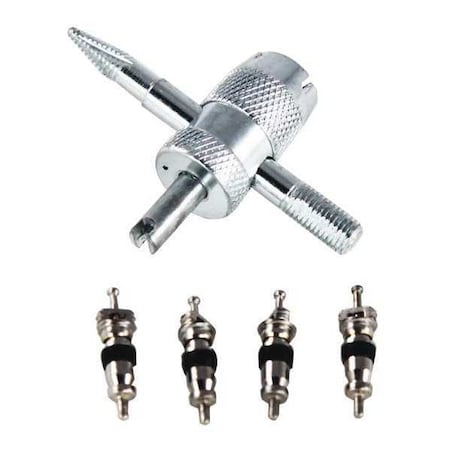4-way Valve Tool,w/ Valve Cores