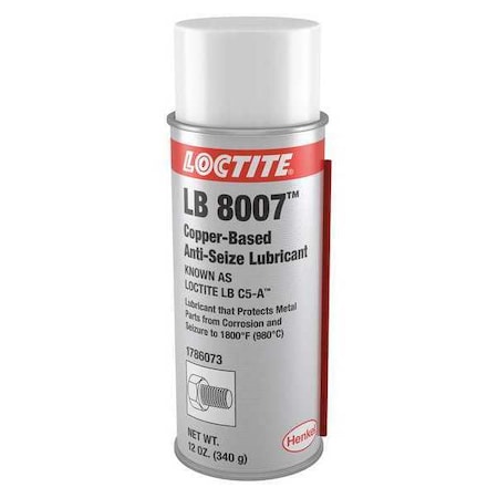 Anti-Seize Lubricant, Copper Base, 12 oz, Aerosol Can, LB 8007, C5-A