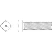 Grade 5, 3/8"-16 Thread Size, Square Head Bolt, Zinc Yellow, Steel, 1 1/2 in L, 50 PK