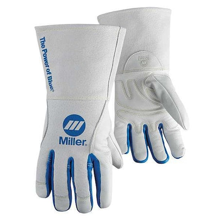 Performance Welding Gloves, Gauntlet Cuff, Keystone Thumb, Premium Cowhide, M, 1 PR