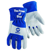 Performance Welding Gloves, Gauntlet Cuff, Wing Thumb, Premium Goatskin, S, 1 PR