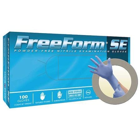 FFS-700, Disposable Gloves, 3.00 to 3.99 mil Palm, Nitrile, Powder-Free, XS (6), 100 PK, Blue