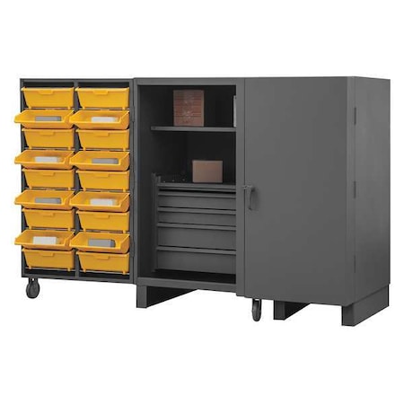 Super Duty Bin Cabinet, 60 in W, 78 in H, 36" D, 78 Bins