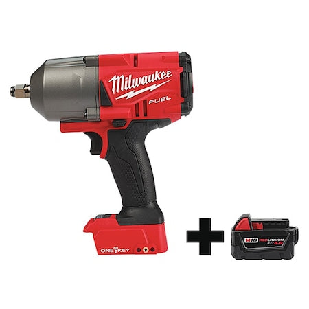 M18 FUEL w/ ONE-KEY High Torque Impact Wrench 1/2" Friction Ring + M18 XC5.0 Battery