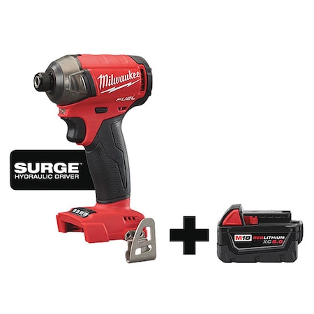 M18 FUEL SURGE 1/4" Hex Hydraulic Driver + M18 XC5.0 Battery